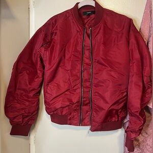Forever 21 Burgundy Bomber Jacket